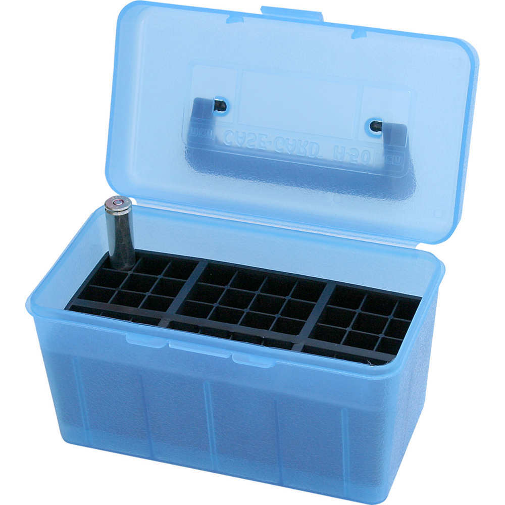 Misc. Accessories MTM Case Gard 4.50" DLX XLG RIFLE AMMO CASE 50RD - CLR BLUE